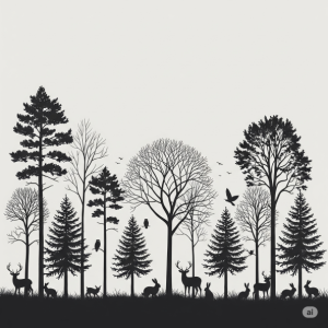 Monochromatic Forest Silhouettes