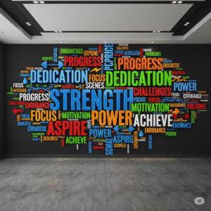 Motivational word cloud wallpaper