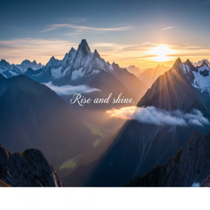 Mountain Peak Motivational Wallpaper Mural for Offices