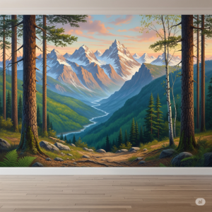 Mountain and Forest Landscape for baby's room