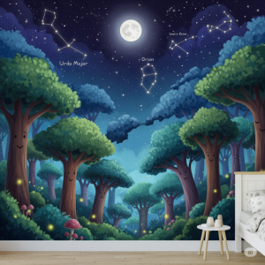 Night Sky over the Forest Wallpaper