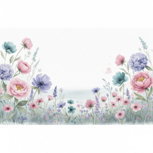 Nursery Watercolour Floral Meadow Wallpaper