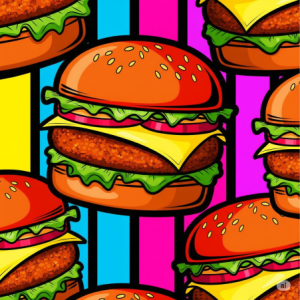 Pop Art Popcorn and Patties Wallpaper