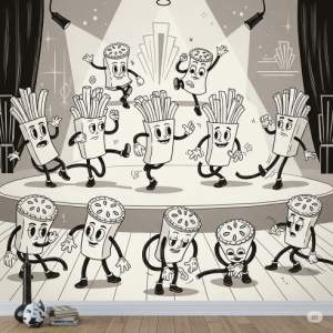 Retro Cartoon Cafe Wallpaper