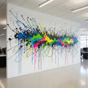 Splatter and Drip Office Mural Art.