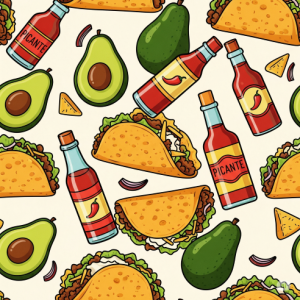 Taco Fiesta Wallpaper Mural.