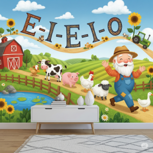 The E-I-E-I-O Lyrical & Unisex Nursery Wallpaper Mural.