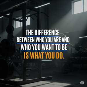 "The difference between who you are and who you want to be is what you do."