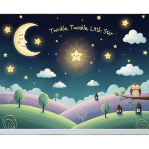 "Twinkle, Twinkle, Little Star" Nursery Rhyme Wallpaper Mural 
