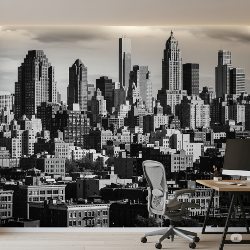 Urban Skyline Home Office Wallpaper Mural