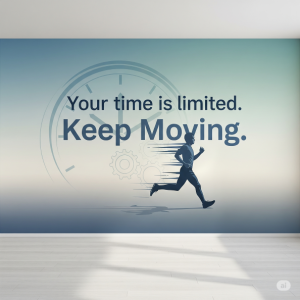 Your time is limited. Keep Moving wallpaper mural