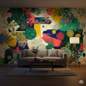 eclectic style wallpaper mural
