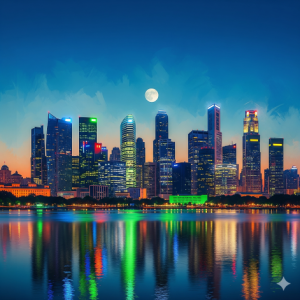 Branded Cityscape Creative Office Mural