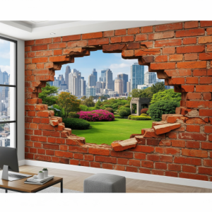 Brick wallpaper with a twist.