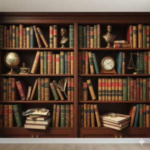 Classic lawyer's office wallpaper mural.