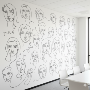 Creative Custom Line Drawing Wallpaper