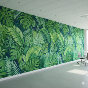 Lush Botanical Office Wallpaper