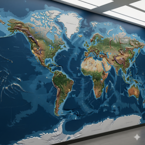 Map of the World Office Wallpaper Mural
