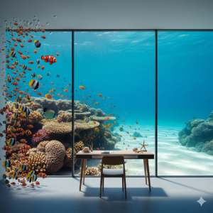 Underwater Scene Office Wallpaper