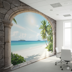 Window to the World Creative Office Wallpaper