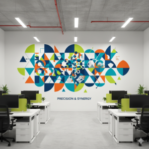 Abstract Geometric Brand Flow Office Wallpaper Mural.