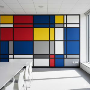 Bauhaus Block Grid Geometric Office Wallpaper Mural