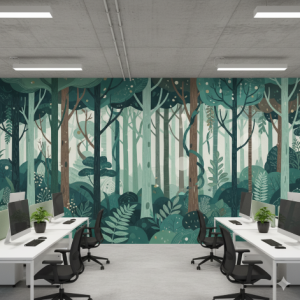 Biophilic Forest Scape Wallpaper