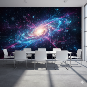 Cosmic Data Stream & Connectivity Wallpaper