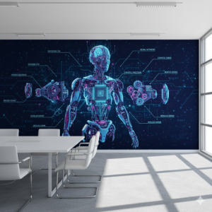 Deconstructed Robotics & AI (Exploded View) Technology Wallpaper