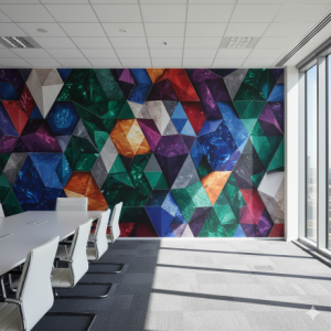 Faceted Gemstone Geometric Office Wallpaper