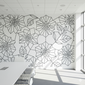 Geometric Floral Silhouette