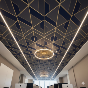 Geometric Tessellation Ceiling Mural