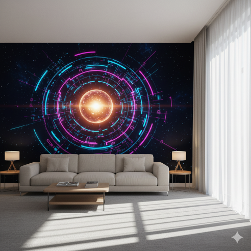 Holographic Orbit Diagram Wall Mural