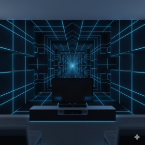 Isometric Grid Tunnel (Media Room) Wallpaper