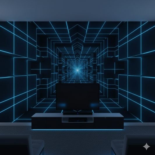 Isometric Grid Tunnel (Media Room) Wallpaper Isometric Grid Tunnel (Media Room) Wallpaper