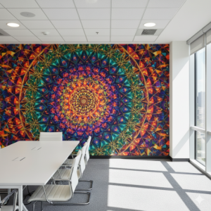 Kaleidoscope Pattern Geometric Office Wallpaper Mural