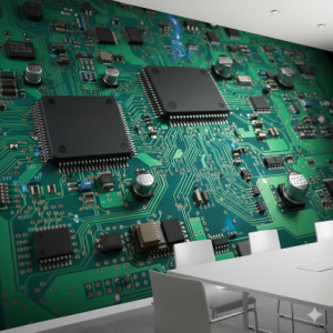 Magnified PCB (Printed Circuit Board) Technology Wallpaper Mural