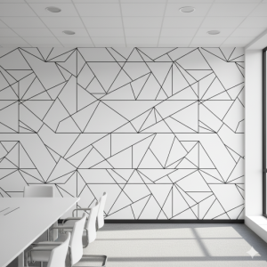Monochromatic Line Art Geometric Office Wallpaper Mural