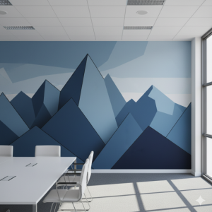 Mountain Range Facets Geometric Office Wallpaper