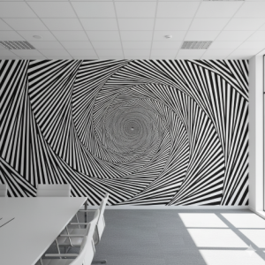 Op Art Vortex Geometric Office Wallpaper
