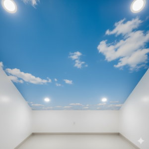 Open Blue Sky & Clouds Dental Clinic Ceiling Wallpaper
