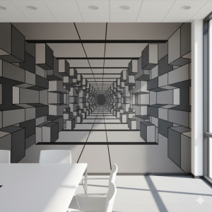 Stacked Box Shadow Effect Geometric Office Wallpaper