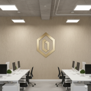 Textured Office Wallpaper Finish with Logo
