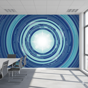 The Concentric Ripple Effect (Focus & Energy) Geometric Office Wallpaper