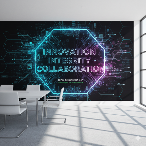 Typographic & Geometric Mission Statement Technology Wallpaper Mural Typographic & Geometric Mission Statement Technology Wallpaper Mural