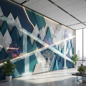  a concept for a 3D office wallpaper mural