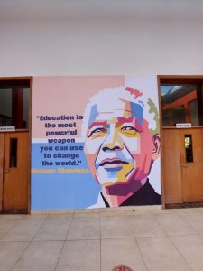Custom-made African Mural Art depicting Nelson Mandela.