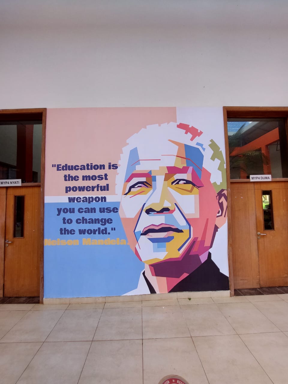 Custom-made African Wallpaper Mural depicting Nelson Mandela. Custom-made African Mural Art depicting Nelson Mandela.