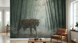 Misty Rainforest Wildlife Mural Painting