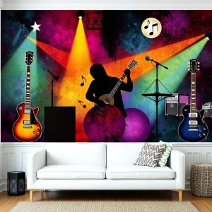 Music themed wall mural.